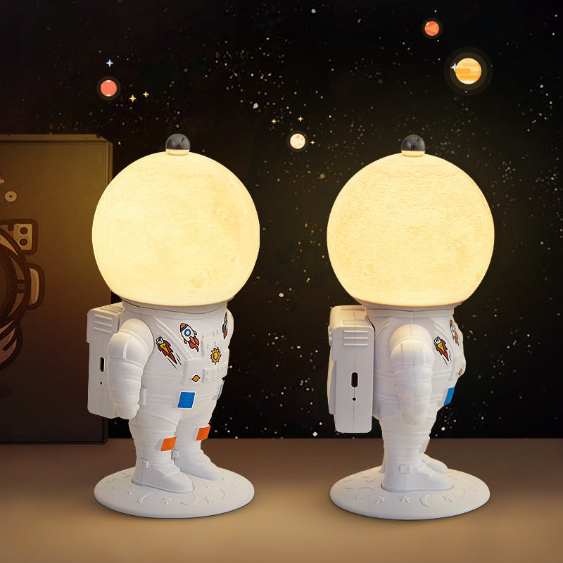 Contemporary Creative ABS PS Astronaut Lunar Kids Rechargeable LED Table Lamp Night Light For Bedroom