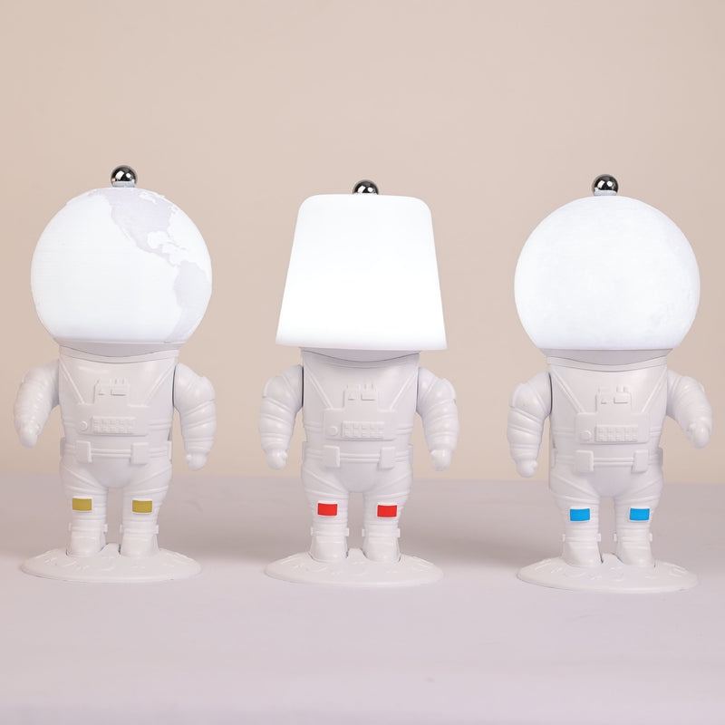 Contemporary Creative ABS PS Astronaut Lunar Kids Rechargeable LED Table Lamp Night Light For Bedroom