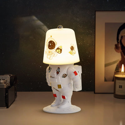 Contemporary Creative ABS PS Astronaut Lunar Kids Rechargeable LED Table Lamp Night Light For Bedroom