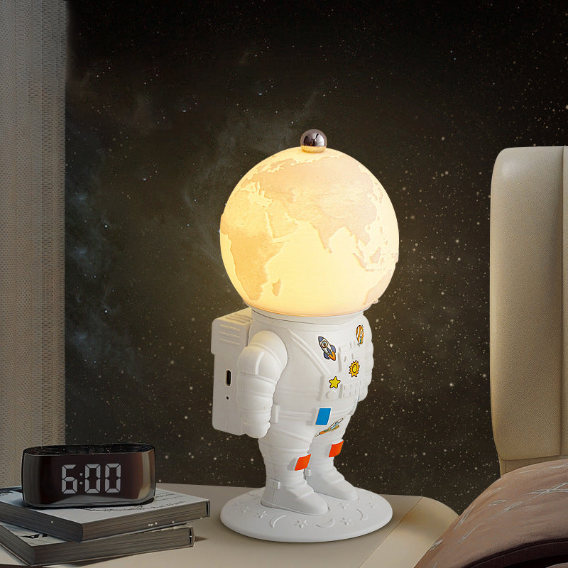 Contemporary Creative ABS PS Astronaut Lunar Kids Rechargeable LED Table Lamp Night Light For Bedroom