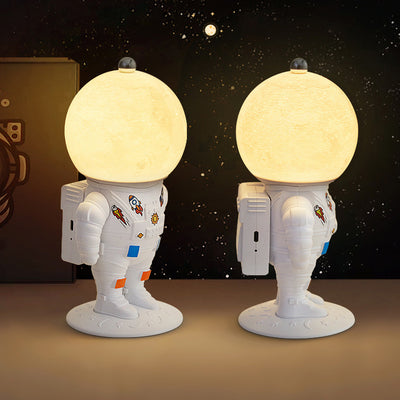 Contemporary Creative ABS PS Astronaut Lunar Kids Rechargeable LED Table Lamp Night Light For Bedroom