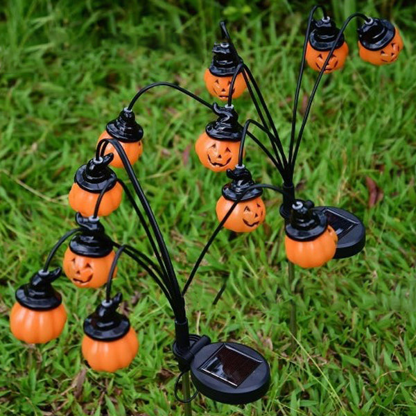 Modern Art Deco Solar Waterproof PVC Stainless Steel Pumpkin Halloween Decoration LED Outdoor Light Landscape Lighting For Garden