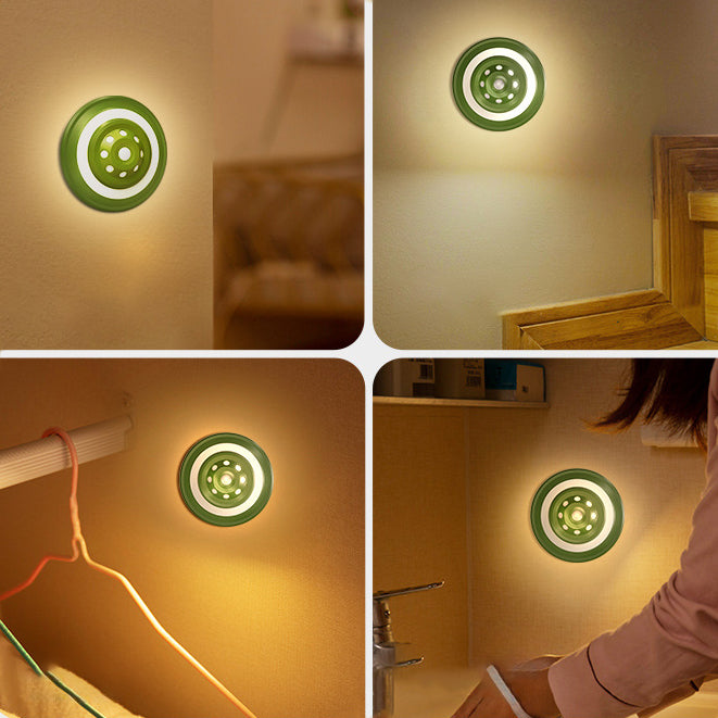 Contemporary Creative Rechargeable Human Sensor Magnetic ABS Round UFO LED Wall Sconce Lamp Night Light For Bedroom