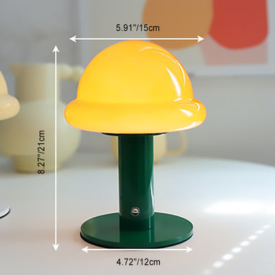 Modern Simplicity Rechargeable Iron Glass Hat Mushroom LED Table Lamp Night Light For Bedroom