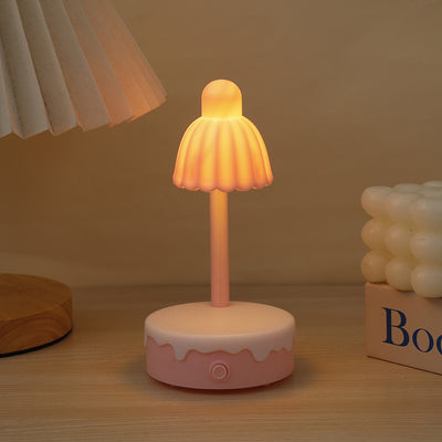 Contemporary Creative Battery Plastic Mirror Flower LED Table Lamp Night Light For Bedroom