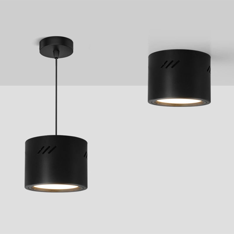 Modern Minimalist Aluminum PC Round Cylinder LED Pendant Light For Hallway