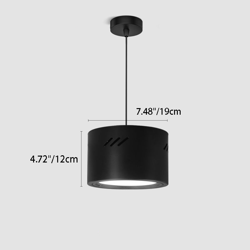 Modern Minimalist Aluminum PC Round Cylinder LED Pendant Light For Hallway