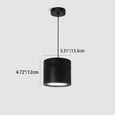 Modern Minimalist Aluminum PC Round Cylinder LED Pendant Light For Hallway