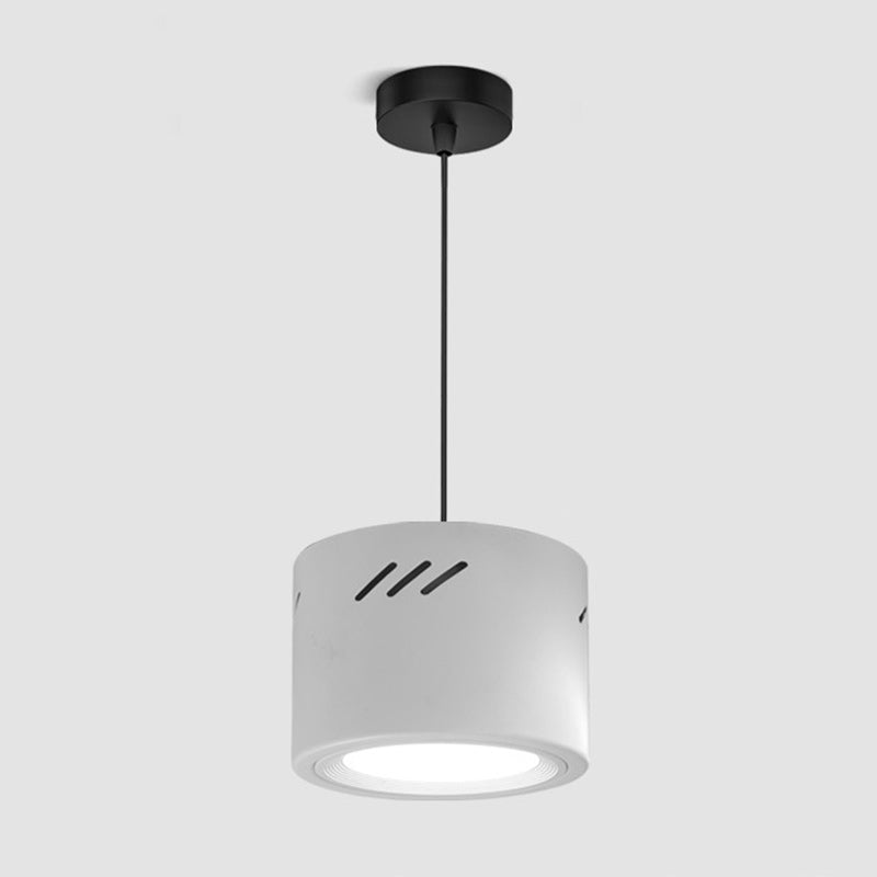 Modern Minimalist Aluminum PC Round Cylinder LED Pendant Light For Hallway