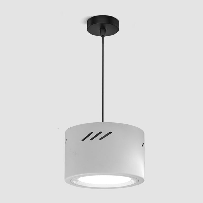 Modern Minimalist Aluminum PC Round Cylinder LED Pendant Light For Hallway