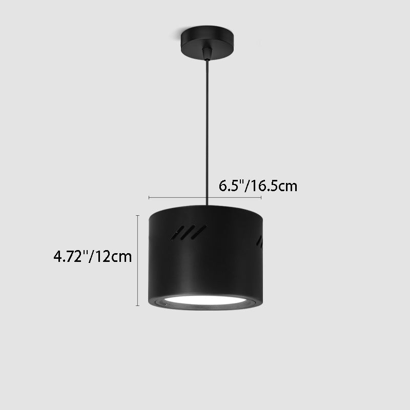 Modern Minimalist Aluminum PC Round Cylinder LED Pendant Light For Hallway