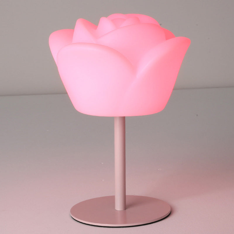 Contemporary Creative Rechargeable Waterproof PE Rose LED Table Lamp Night Light For Bedside