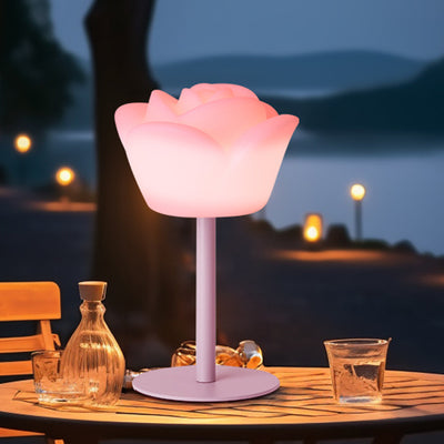 Contemporary Creative Rechargeable Waterproof PE Rose LED Table Lamp Night Light For Bedside