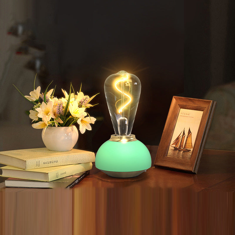 Modern Simplicity Rechargeable Aluminum Glass Bulb 1-Light Table Lamp For Bedside