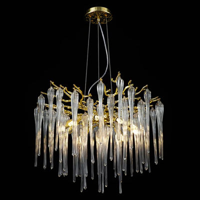 Modern Luxury Aluminum Crystal Branch Droplet 6/8/10/14/18 Light Chandeliers For Living Room