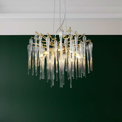 Modern Luxury Aluminum Crystal Branch Droplet 6/8/10/14/18 Light Chandeliers For Living Room