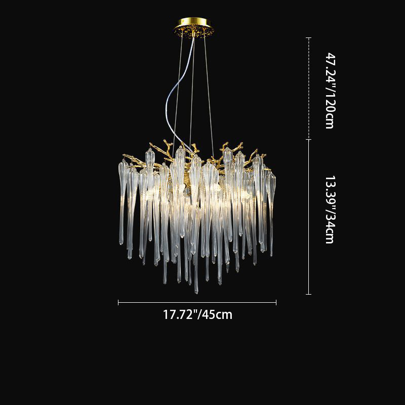 Modern Luxury Aluminum Crystal Branch Droplet 6/8/10/14/18 Light Chandeliers For Living Room