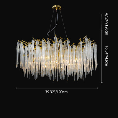 Modern Luxury Aluminum Crystal Branch Droplet 6/8/10/14/18 Light Chandeliers For Living Room