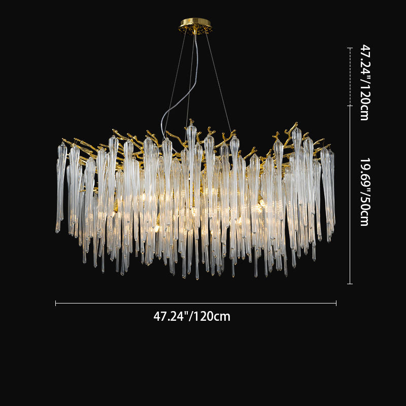 Modern Luxury Aluminum Crystal Branch Droplet 6/8/10/14/18 Light Chandeliers For Living Room