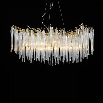 Modern Luxury Aluminum Crystal Branch Droplet 6/8/10/14/18 Light Chandeliers For Living Room