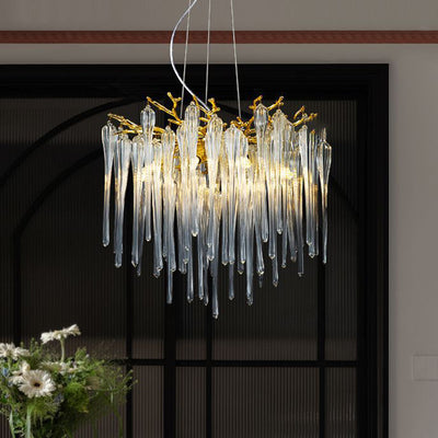 Modern Luxury Aluminum Crystal Branch Droplet 6/8/10/14/18 Light Chandeliers For Living Room