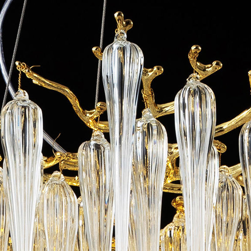 Modern Luxury Aluminum Crystal Branch Droplet 6/8/10/14/18 Light Chandeliers For Living Room