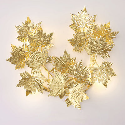 Modern Mid-century Aluminum Maple Leaf 3/4/5 Light Wall Sconce Lamp For Living Room