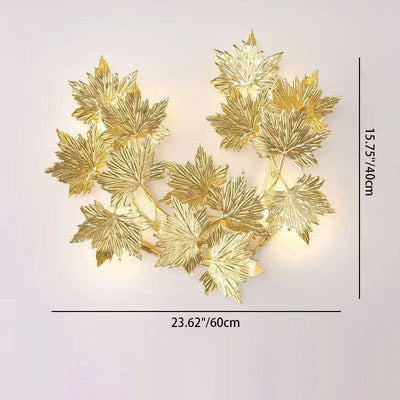 Modern Mid-century Aluminum Maple Leaf 3/4/5 Light Wall Sconce Lamp For Living Room