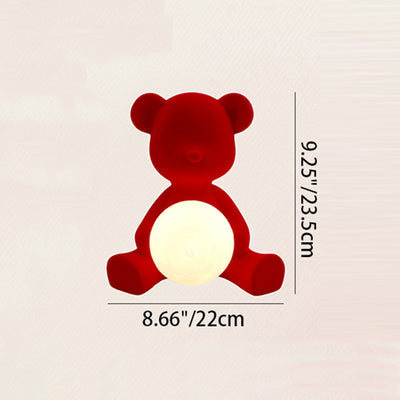 Contemporary Creative Rechargeable Acrylic Flock Bear Ball Wedding Decoration LED Table Lamp For Bedside