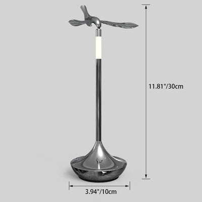 Contemporary Scandinavian Rechargeable Aluminum Acrylic Flying Bird Rotatable LED Table Lamp For Bedside