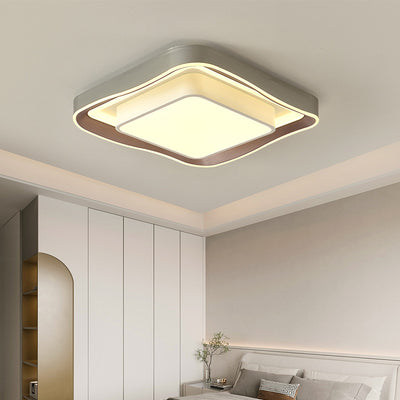 Modern Simplicity Iron Acrylic Rectangular Round Square LED Flush Mount Ceiling Light For Bedroom