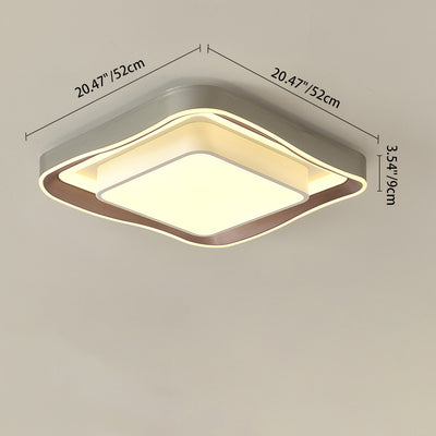 Modern Simplicity Iron Acrylic Rectangular Round Square LED Flush Mount Ceiling Light For Bedroom