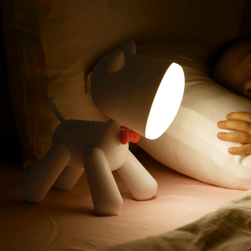 Contemporary Creative Rechargeable ABS PC Puppy LED Table Lamp Night Light For Bedside