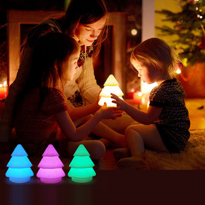 Contemporary Creative Battery ABC Silica Christmas Tree Decorative LED Table Lamp Night Light For Bedroom