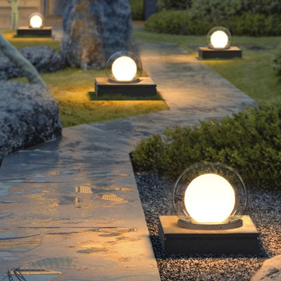 Modern Simplicity Solar Waterproof Stainless Steel PE PMMA Ball Moon 1-Light Outdoor Light For Garden