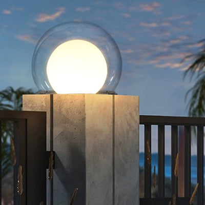 Modern Simplicity Solar Waterproof Stainless Steel PE PMMA Ball Moon 1-Light Outdoor Light For Garden