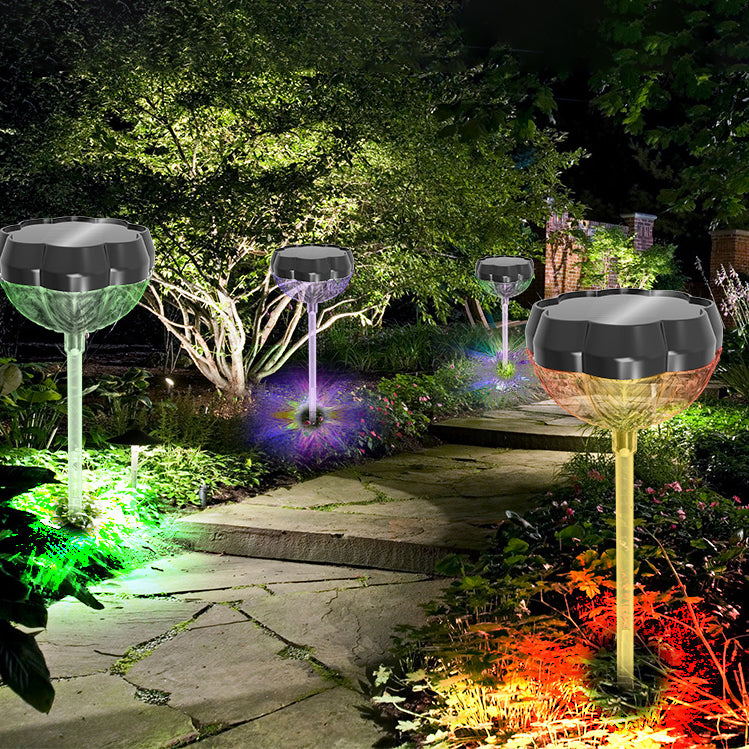 Modern Simplicity Solar Waterproof Acrylic ABS Flower Petal LED Outdoor Light Landscape Lighting For Garden