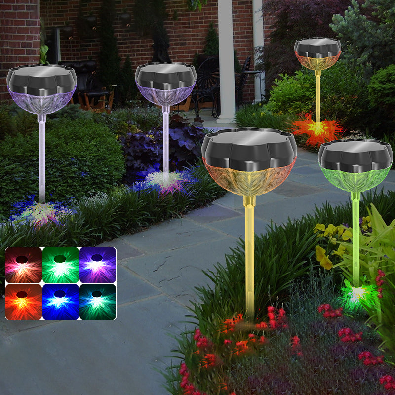 Modern Simplicity Solar Waterproof Acrylic ABS Flower Petal LED Outdoor Light Landscape Lighting For Garden