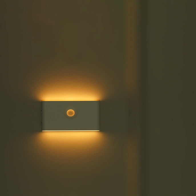 Modern Minimalist Rechargeable ABS Rectangular Human Sensor Magnetic LED Wall Sconce Lamp Night Light For Hallway