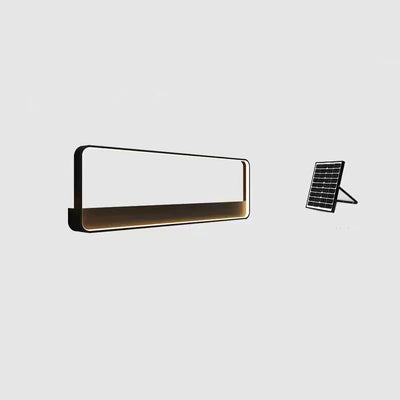 Modern Minimalist Solar Waterproof Stainless Steel Aluminum Square Rectangular  LED Wall Sconce Lamp For Garden