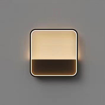 Modern Minimalist Solar Waterproof Stainless Steel Aluminum Square Rectangular  LED Wall Sconce Lamp For Garden