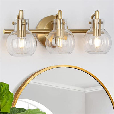 Modern Simplicity Metal Glass Ball 3-Light Wall Sconce Lamp Vanity Light For Bathroom