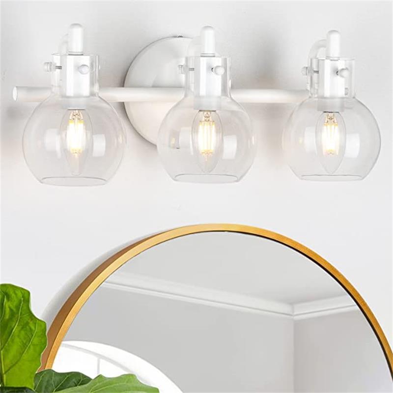 Modern Simplicity Metal Glass Ball 3-Light Wall Sconce Lamp Vanity Light For Bathroom