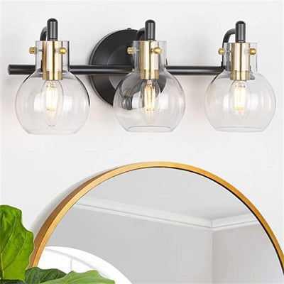 Modern Simplicity Metal Glass Ball 3-Light Wall Sconce Lamp Vanity Light For Bathroom