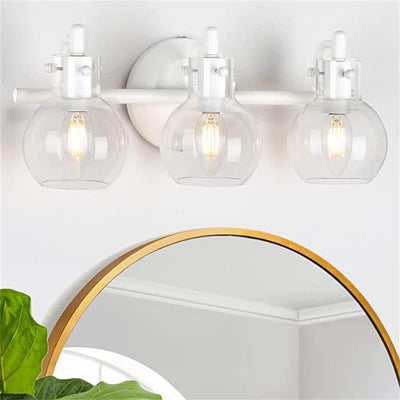 Modern Simplicity Metal Glass Ball 3-Light Wall Sconce Lamp Vanity Light For Bathroom