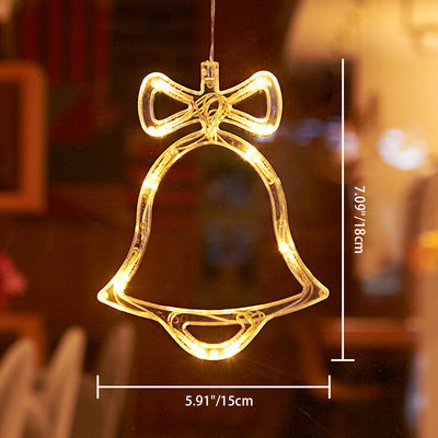 Modern Art Deco Battery PVC Christmas Tree Deer Bell Snowman Decoration LED Wall Sconce Lamp Suction Cup Light For Bedroom