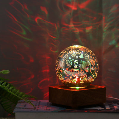 Modern Art Deco USB ABS Glass Ball Firework LED Table Lamp For Bedroom