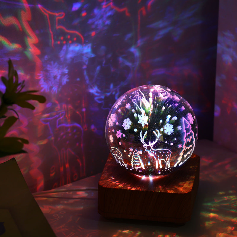 Modern Art Deco USB ABS Glass Ball Firework LED Table Lamp For Bedroom