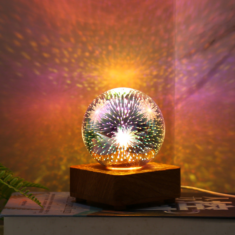 Modern Art Deco USB ABS Glass Ball Firework LED Table Lamp For Bedroom