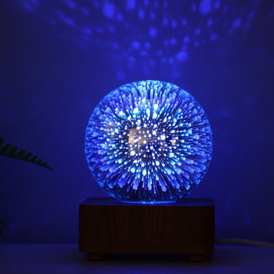 Modern Art Deco USB ABS Glass Ball Firework LED Table Lamp For Bedroom